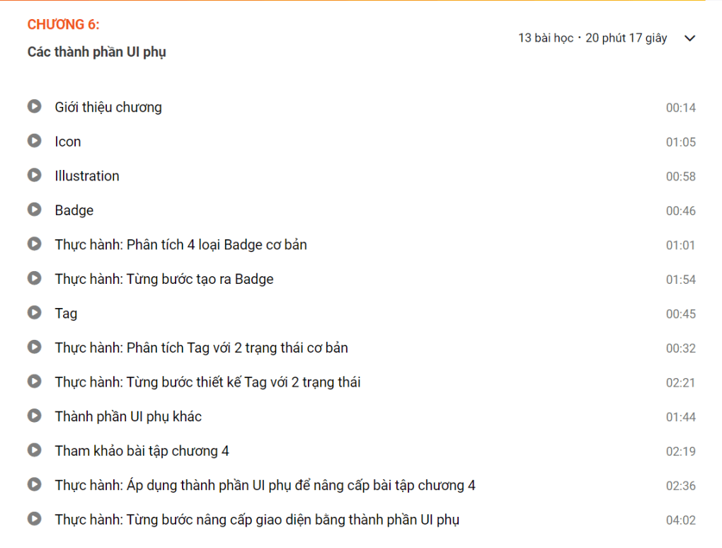 Nội dung khóa học Thiết kế giao diện Mobile App (UI) với siêu ứng dụng Figma
